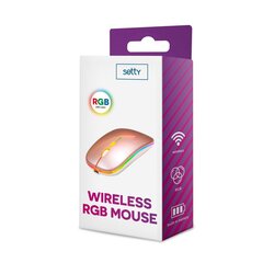 Setty wireless RGB mouse, rožinė kaina ir informacija | Pelės | pigu.lt