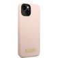 Guess Silicone Metal Logo MagSafe Compatible iPhone 14 Plus Pink kaina ir informacija | Telefono dėklai | pigu.lt