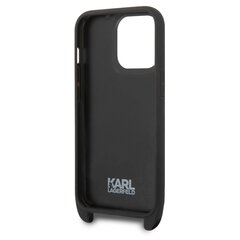 Karl Lagerfeld Monogram Crossbody iPhone 14 Pro Max Black kaina ir informacija | Telefono dėklai | pigu.lt