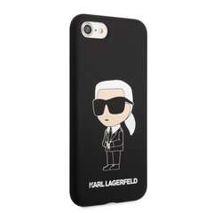 Karl Lagerfeld Liquid Silicone Ikonik NFT iPhone 7|8|SE2020|SE2022 Black kaina ir informacija | Telefono dėklai | pigu.lt