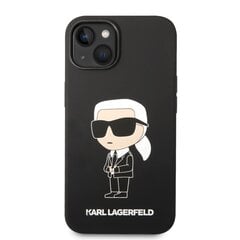 Karl Lagerfeld Liquid Silicone Ikonik NFT iPhone 14 Plus Black kaina ir informacija | Telefono dėklai | pigu.lt