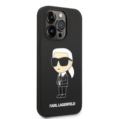 Karl Lagerfeld Liquid Silicone Ikonik NFT iPhone 14 Pro Black kaina ir informacija | Telefono dėklai | pigu.lt