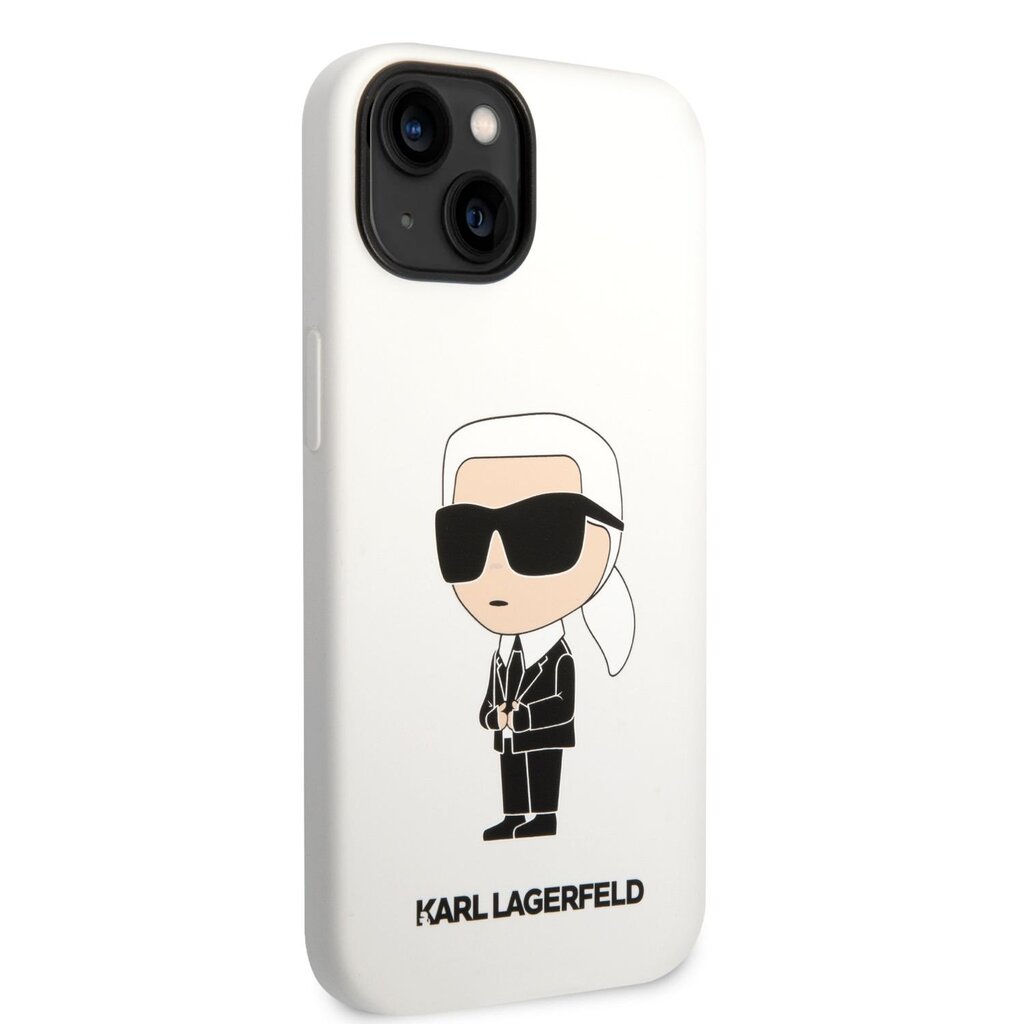 Karl Lagerfeld Liquid Silicone Ikonik NFT iPhone 14 White цена и информация | Telefono dėklai | pigu.lt