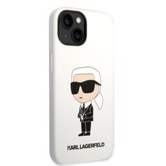 Karl Lagerfeld Liquid Silicone Ikonik NFT iPhone 14 Plus White kaina ir informacija | Telefono dėklai | pigu.lt