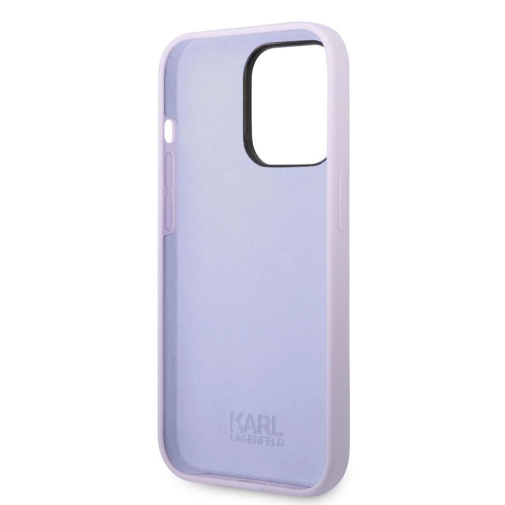 Karl Lagerfeld Liquid Silicone Ikonik NFT iPhone 14 Pro Purple kaina ir informacija | Telefono dėklai | pigu.lt