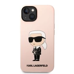 Karl Lagerfeld Liquid Silicone Ikonik NFT iPhone 14 Pink kaina ir informacija | Telefono dėklai | pigu.lt