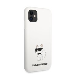 Karl Lagerfeld Liquid Silicone Choupette NFT iPhone 11 White kaina ir informacija | Telefono dėklai | pigu.lt