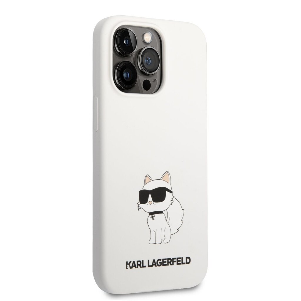 Karl Lagerfeld Liquid Silicone Choupette NFT iPhone 13 Pro White kaina ir informacija | Telefono dėklai | pigu.lt