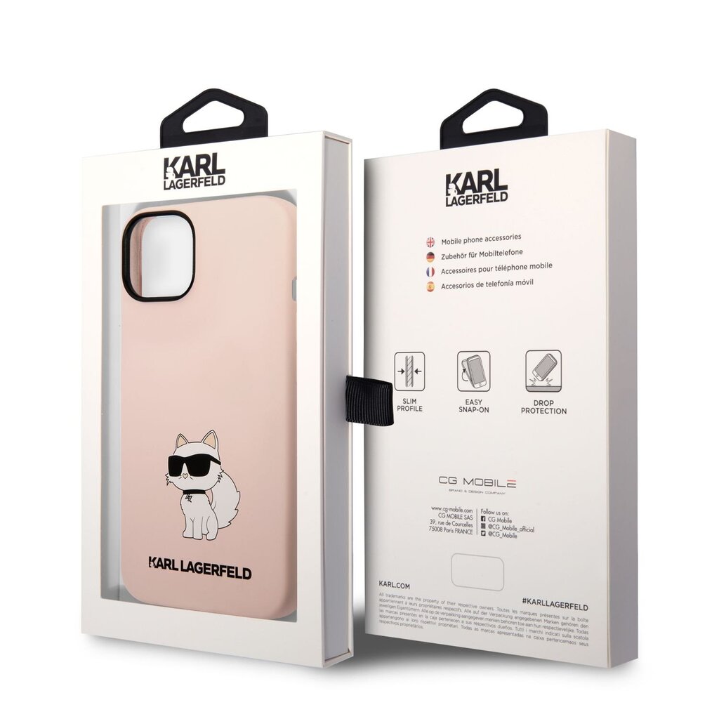 Karl Lagerfeld Liquid Silicone Choupette NFT iPhone 14 Plus Pink kaina ir informacija | Telefono dėklai | pigu.lt