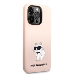 Karl Lagerfeld Liquid Silicone Choupette NFT iPhone 14 Pro Pink kaina ir informacija | Telefono dėklai | pigu.lt