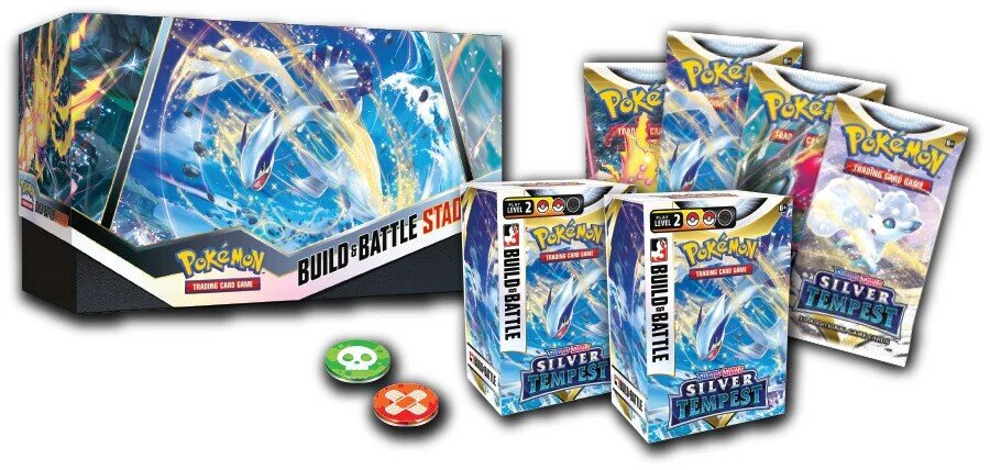 Pokemon TCG - Sword & Shield 12 Silver Tempest Build & Battle Stadium Box цена и информация | Stalo žaidimai, galvosūkiai | pigu.lt