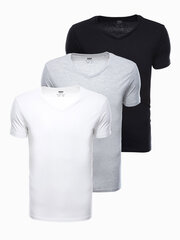 Marškinėlių rinkinys vyrams Ombre Clothing Z29 V11, balti kaina ir informacija | Vyriški marškinėliai | pigu.lt