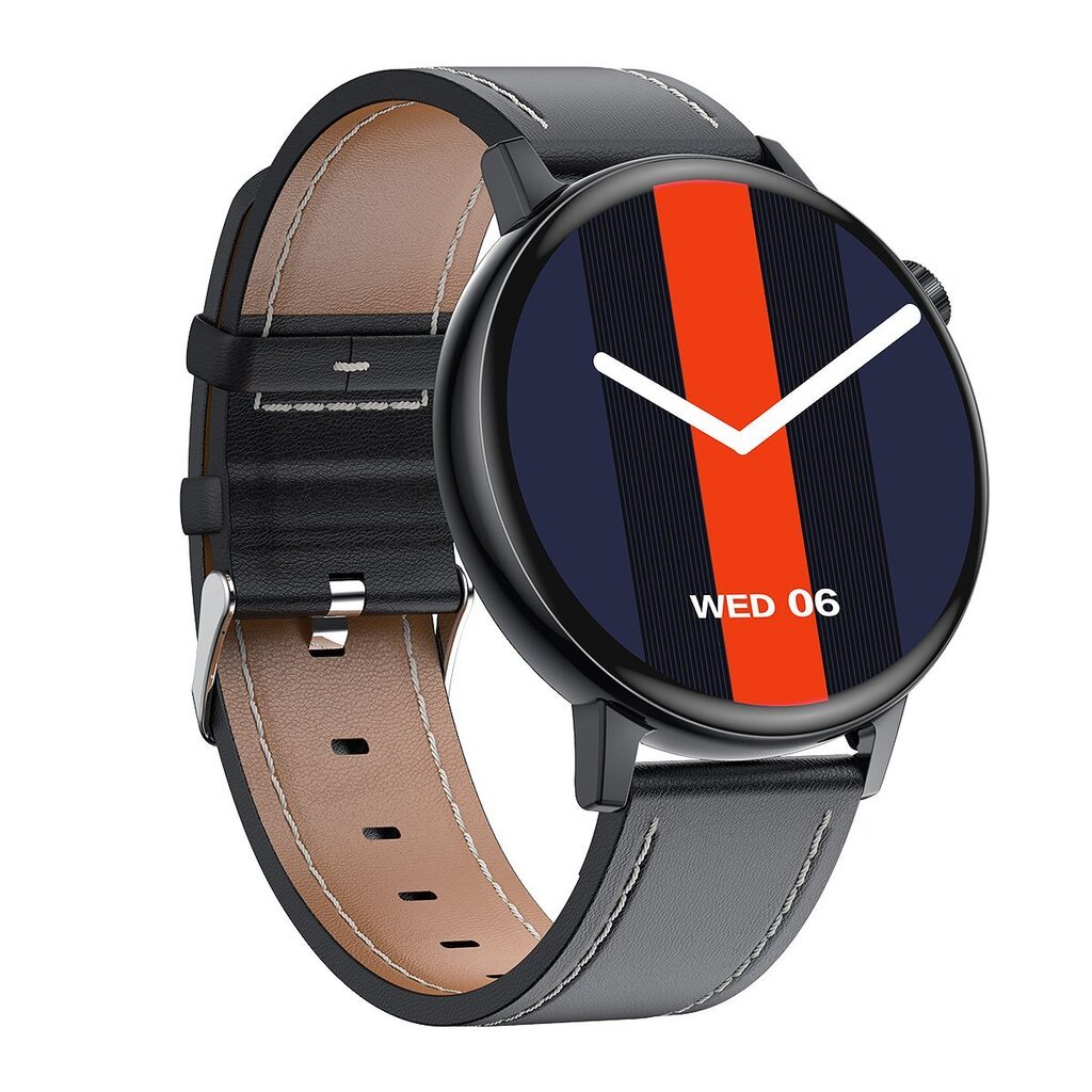 Microwear A03 Black Leather kaina ir informacija | Išmanieji laikrodžiai (smartwatch) | pigu.lt