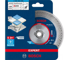Deimantinis pjovimo diskas Bosch X-Lock, 1 vnt. kaina ir informacija | Mechaniniai įrankiai | pigu.lt