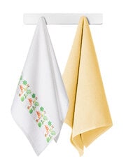 Набор кухонных полотенец Flamingos, 45x70, A524, белый/желтый цвет цена и информация | Кухонные полотенца, рукавицы, фартуки | pigu.lt