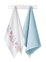 Набор кухонных полотенец Garden, 45x70, A525, белый/синий цвет цена и информация | Кухонные полотенца, рукавицы, фартуки | pigu.lt