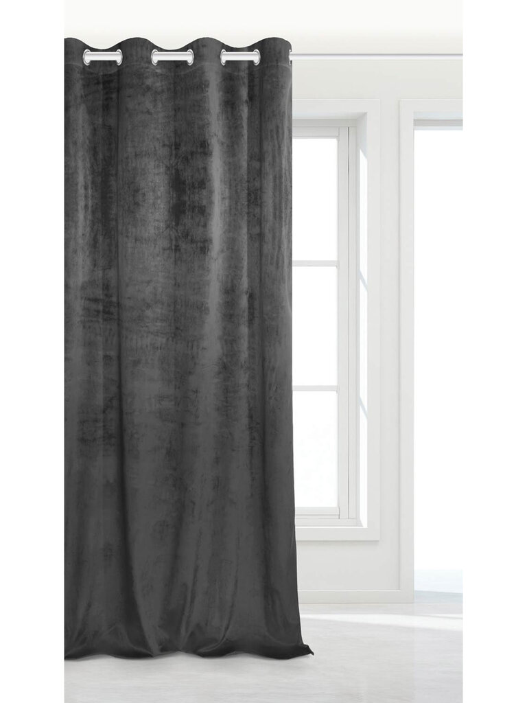 Veliūrinė užuolaida Soft Velvet 140x250 A502 - tamsiai pilka цена и информация | Užuolaidos | pigu.lt