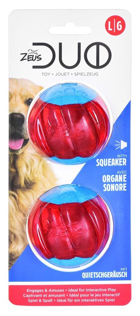Šunų kamuolys Zeus Duo Ball, 6,3 cm kaina ir informacija | Žaislai šunims | pigu.lt