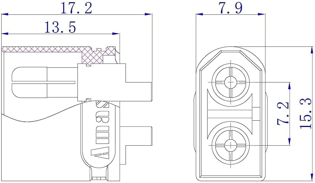 5 poros XT60U aukštos kokybės modelio RC Lipo akumuliatorių jungtys kaina ir informacija | Išmanioji technika ir priedai | pigu.lt