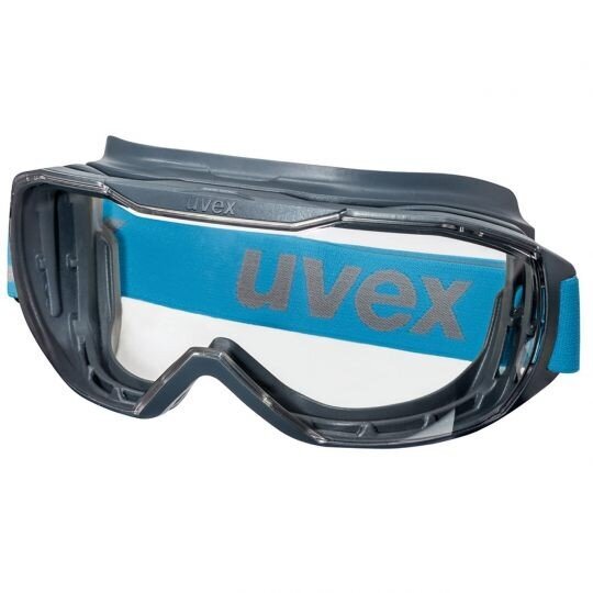 Apsauginiai akiniai Uvex Megasonic, antracito/mėlyna spalva kaina ir informacija | Galvos apsauga | pigu.lt