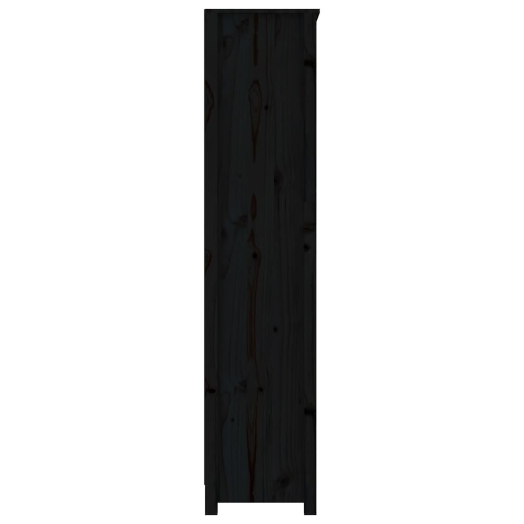 Spintelė knygoms, juoda, 80x35x154cm, pušies medienos masyvas kaina ir informacija | Spintos | pigu.lt