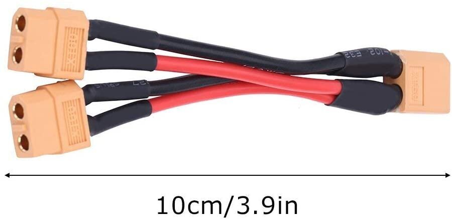 XT60 kištukinės jungties kabelio adapteris lygiagretaus akumuliatoriaus jungčiai 14Awg kabelis, skirtas Rc Lipo (nuo 1 moteriškos iki 2 vyriškų), 1 vnt. kaina ir informacija | Išmanioji technika ir priedai | pigu.lt