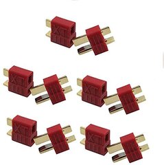 5 пар T-Plug M/F 2 Pin Gold Connector Adapter в красном цвете цена и информация | Смарттехника и аксессуары | pigu.lt