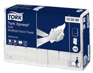 Листовые бумажные полотенца TORK Xpress Soft Multifold H2, 180 листов, 2 слоя, смешанное волокно. 1 шт. цена и информация | Туалетная бумага, бумажные полотенца | pigu.lt