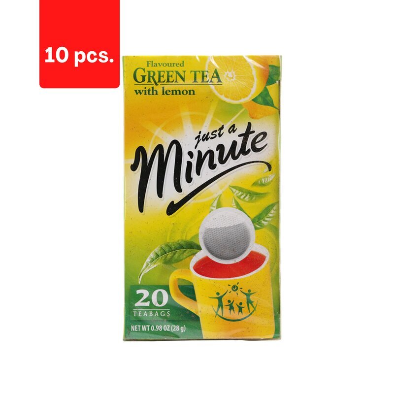 Just a Minute žalioji arbata Lemon, 20 x 1,4g x 10 pak. pakuotė цена и информация | Arbata | pigu.lt