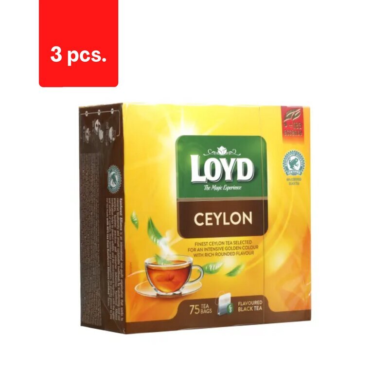 Loyd Ceylon aromatizuota juodoji arbata, 75 x 2g x 3 pak. цена и информация | Arbata | pigu.lt