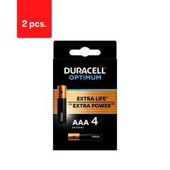Baterijos Duracell Optimum, AAA, 4 vnt. x 2 pak. kaina ir informacija | Elementai | pigu.lt