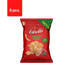 Aštraus pomidorų skonio vingiuoto pjaustymo bulvių traškučiai Estrella, 250 g x 5 vnt. kaina ir informacija | Užkandžiai, traškučiai | pigu.lt