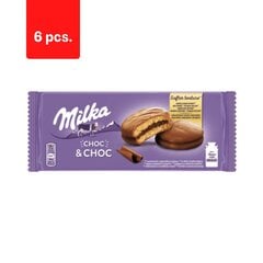 Biskvitiniai pyragaičiai su kakaviniu įdaru ir šokolado gabaliukais Milka, 150g x 6 vnt. kaina ir informacija | Saldumynai | pigu.lt