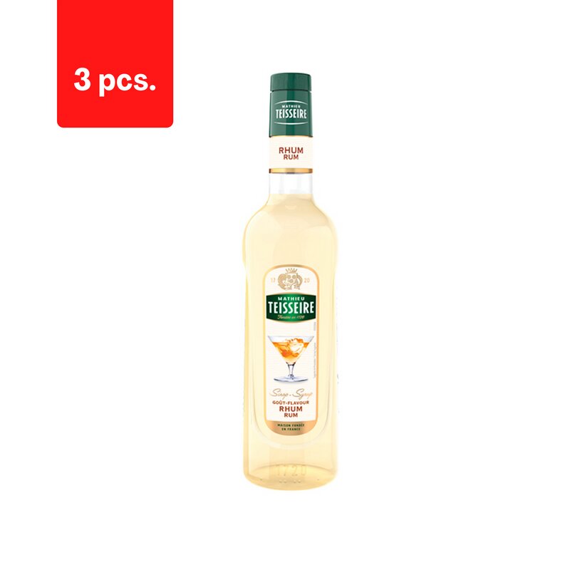 Sirupas Teisseire gout rhum, 0,7 l x 3 vnt. kaina ir informacija | Padažai | pigu.lt