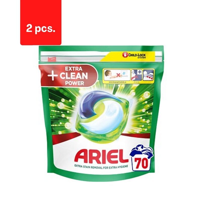 Ariel extra clean skalbimo kapsulės, 70vnt x 2 vnt. kaina ir informacija | Skalbimo priemonės | pigu.lt