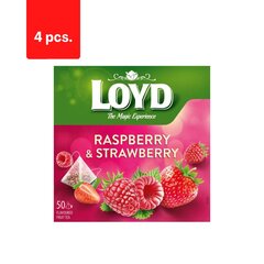 Чай фруктовый со вкусом малины и клубники LOYD, 50 х 2 г х 4 упаковки цена и информация | Чай | pigu.lt