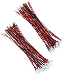 40 Pezzi Connettori JST Micro Pico 1,25mm 2 Pin Maschio + Femmina con Filo 80/100mm kaina ir informacija | Išmanioji technika ir priedai | pigu.lt