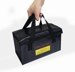 Lipo Bag Огнеупорная сумка Идеально подходит для зарядки аккумуляторов Lipo Огнеупорная Размеры см 26 x 13 x 15 Цвет черный цена и информация | Смарттехника и аксессуары | pigu.lt