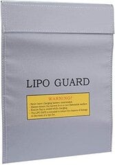 Lipo Guard ugniai atsparus Lipo krepšys, 23 cm x 18 cm x lipo akumuliatoriai, sidabrinė spalva kaina ir informacija | Išmanioji technika ir priedai | pigu.lt