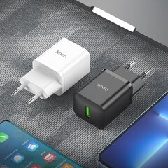 Сетевая зарядка Hoco N26 USB-A Quick Charge 3.0 18W + Type-C белая цена и информация | Зарядные устройства для телефонов | pigu.lt