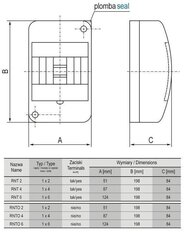 RNT 6S (N+PE) 1x6 распределительный щит для поверхностного монтажа цена и информация | Выключатели, розетки | pigu.lt