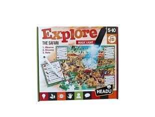 Edukacinis stalo žaidimas - dėlionė Headu Explore Safari su žibintuvėliu kaina ir informacija | Stalo žaidimai, galvosūkiai | pigu.lt