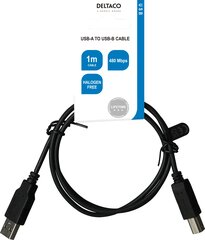 Deltaco USB-A male - USB-B male LSZH, 1 m kaina ir informacija | Kabeliai ir laidai | pigu.lt