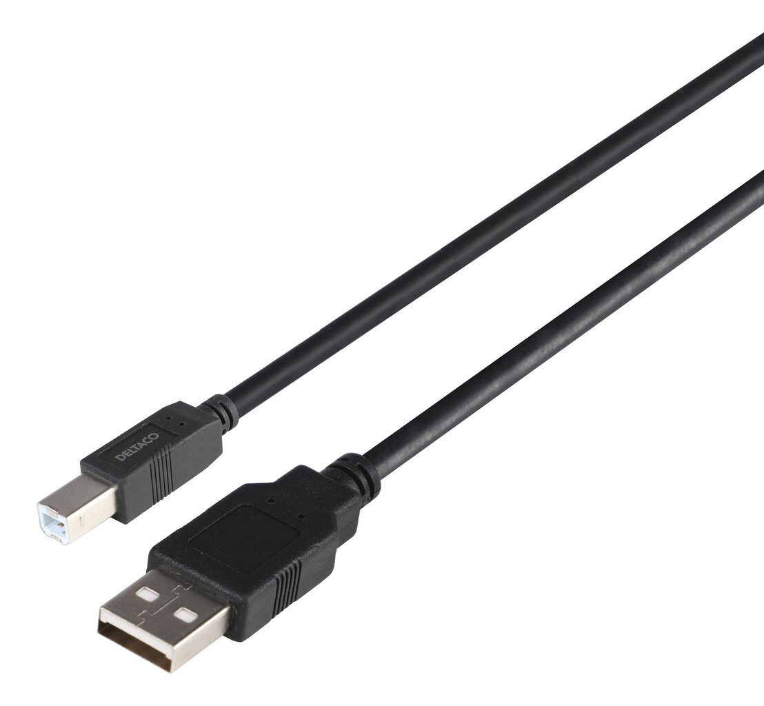 Deltaco LSZH, USB-A/USB-B, 3 m kaina ir informacija | Kabeliai ir laidai | pigu.lt