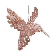 Kabantis dekoras Paukštis Rožinė 10 cm kaina ir informacija | Kalėdinės dekoracijos | pigu.lt
