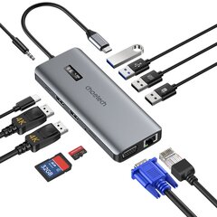 Choetech HUB-M26, USB-C - USB-C / USB-C / USB-A / HDMI / VGA / AUX / SD / TF, серый цена и информация | Адаптеры, USB-разветвители | pigu.lt