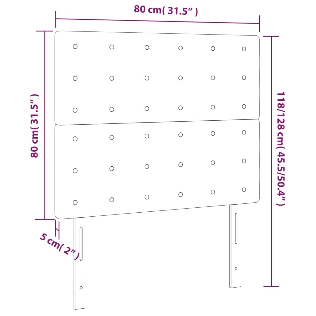 Galvūgalis, 2vnt., juodos spalvos, 80x5x78/88cm, audinys kaina ir informacija | Lovos | pigu.lt