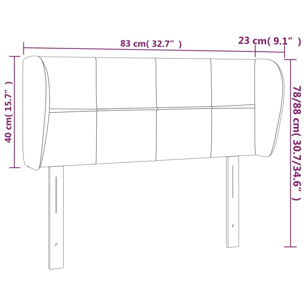 Galvūgalis su auselėmis, tamsiai rudos,83x23x78/88 cm, audinys kaina ir informacija | Lovos | pigu.lt