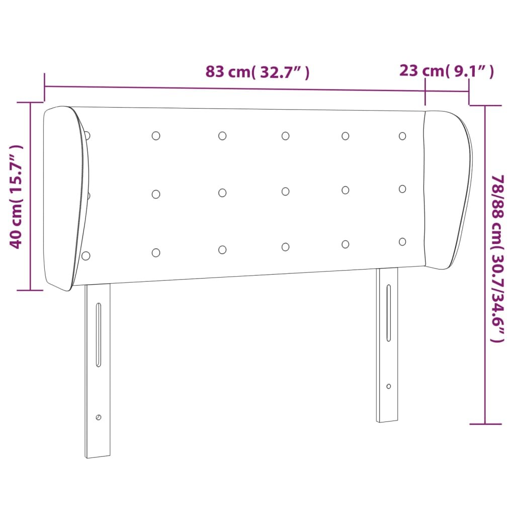 Galvūgalis su auselėmis, juodos spalvos,83x23x78/88 cm, audinys цена и информация | Lovos | pigu.lt