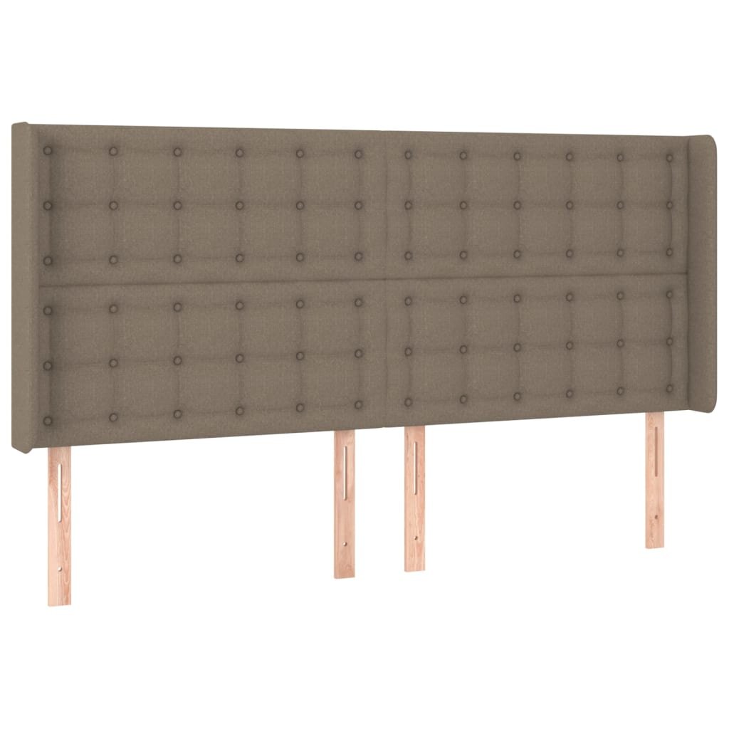 Galvūgalis su auselėmis, taupe, 183x16x118/128cm, audinys kaina ir informacija | Lovos | pigu.lt